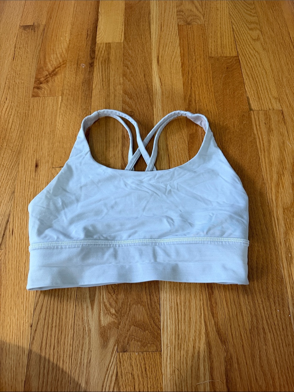 white lululemon long line energy bra